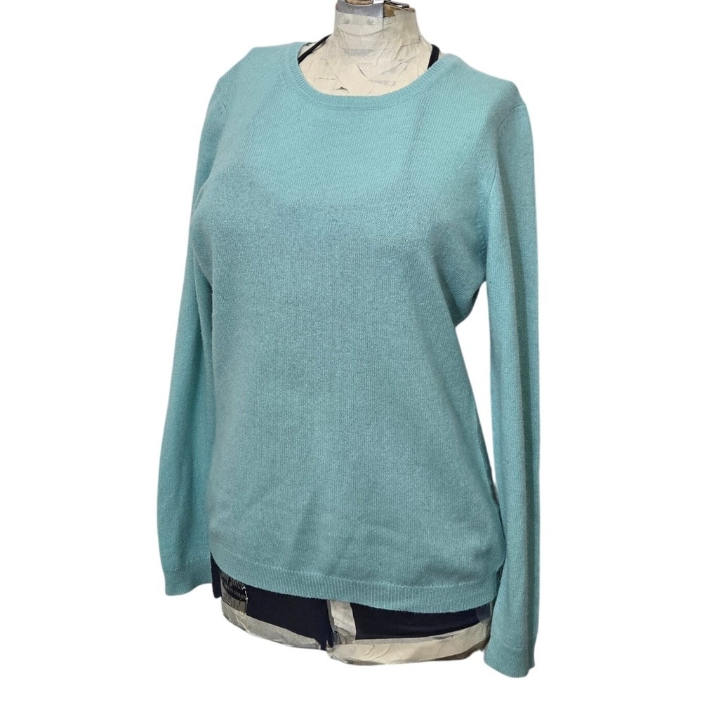 Charter‎ Club Cashmere Luxury Sweater Womens S Light Blue Aqua Crewneck Pullover